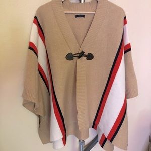 Tommy Hilfiger Tan Poncho with stripes